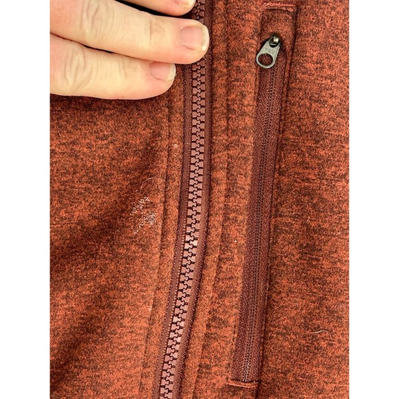 Men's M The North Face Gordon Lyons Sweater Heather Rust Red Fleece Jacket Logo - Picture 4 of 16